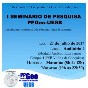 CONVITE - Seminário de Pesquisa PPGeo