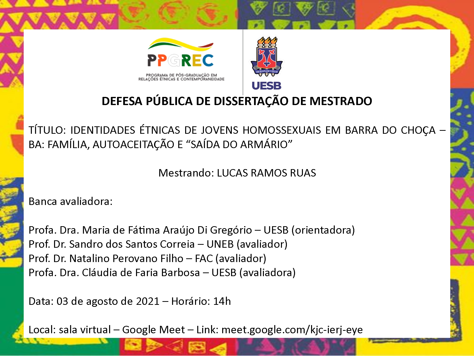 Programa de Pós-Graduação em Relações Étnicas e Contemporaneidade